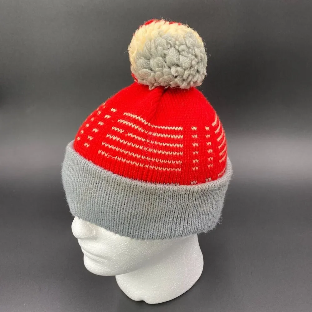 Vintage Melanie James Youth Wool Ski Beanie Knit Cap Mid Century BRIANWOOD‎